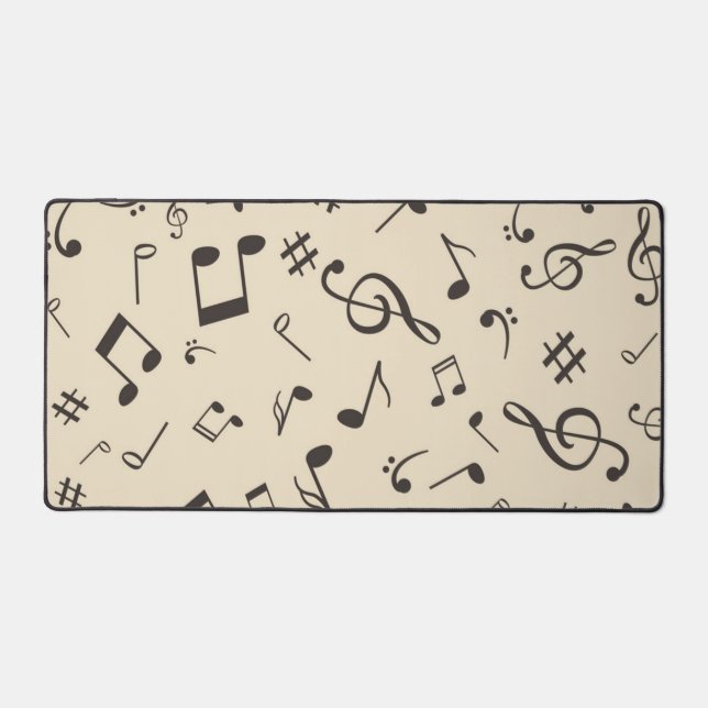 Music notes pattern desk mat (Front)