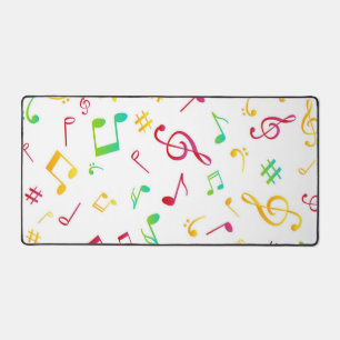 Music notes pattern desk mat