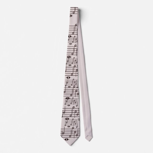 Music Notes Pattern In Beige Tie (Front)