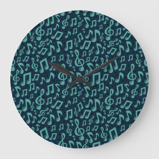Music notes pattern large clock (Front)