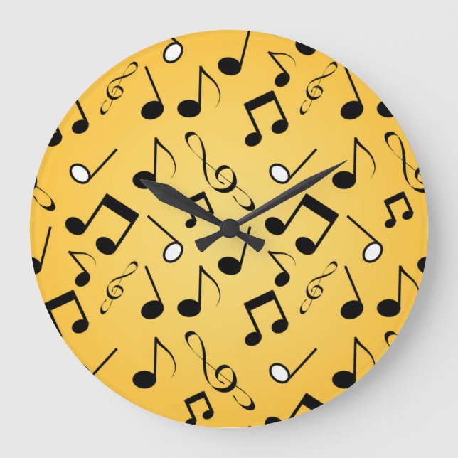 Music notes pattern large clock (Front)