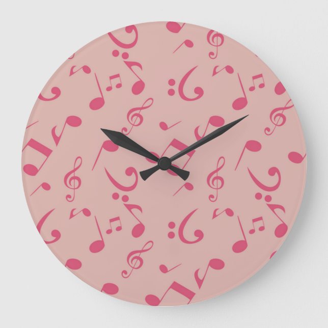 Music notes pattern large clock (Front)