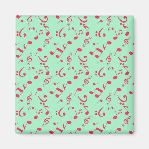 Music notes pattern magnet
