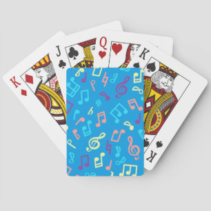 Music notes pattern playing cards