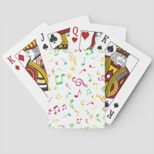 Music notes pattern playing cards