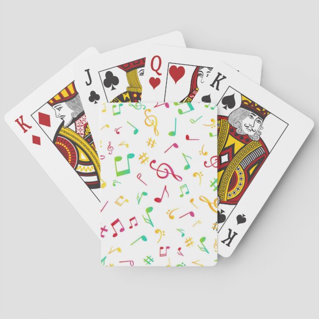 Music notes pattern playing cards (Back)