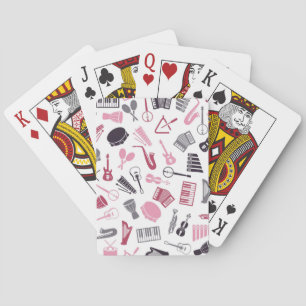 Music notes pattern playing cards
