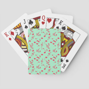 Music notes pattern playing cards