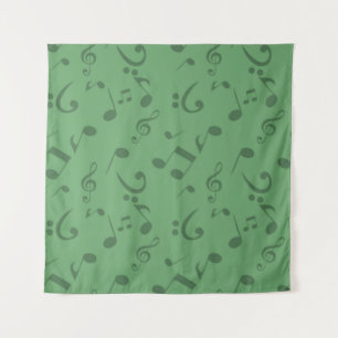 Music notes pattern tapestry
