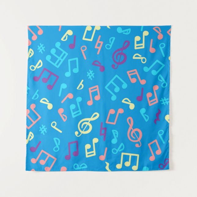 Music notes pattern tapestry (Front)