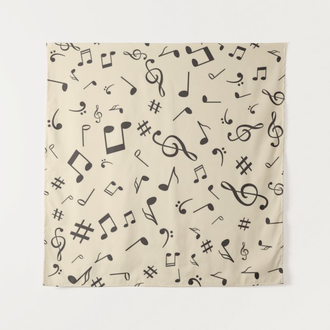 Music notes pattern tapestry (Front)