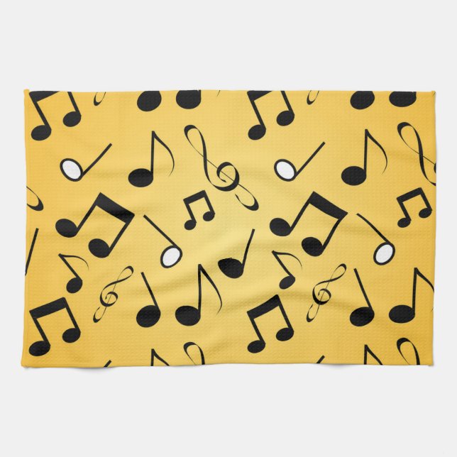 Music notes pattern tea towel (Horizontal)