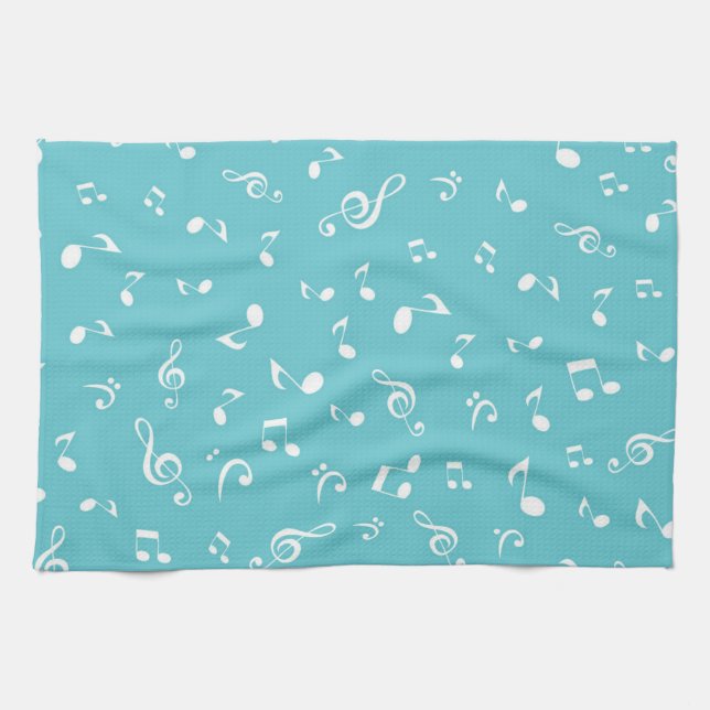 Music notes pattern tea towel (Horizontal)