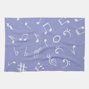 Music notes pattern tea towel