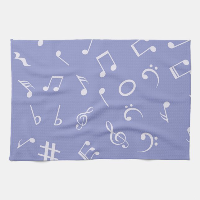 Music notes pattern tea towel (Horizontal)