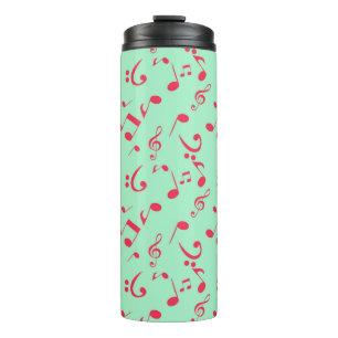Music notes pattern thermal tumbler