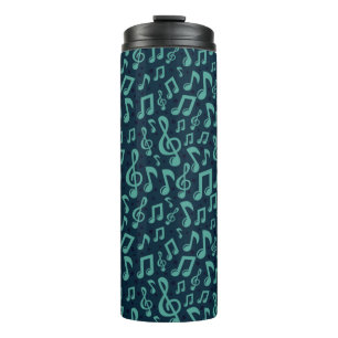 Music notes pattern thermal tumbler