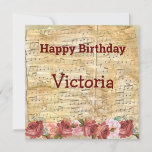 Music Notes  Personalised Birthday Card