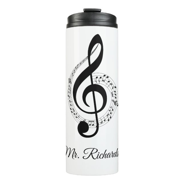 Music Notes Personalised Thermal Tumbler (Front)