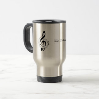 Music Notes Personalised Travel Mug
