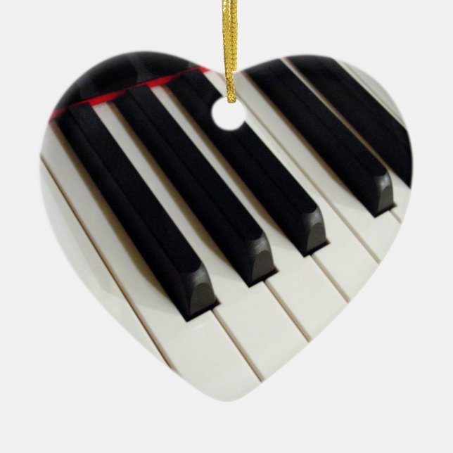 Music Notes Piano Keyboard Ornament (Front)