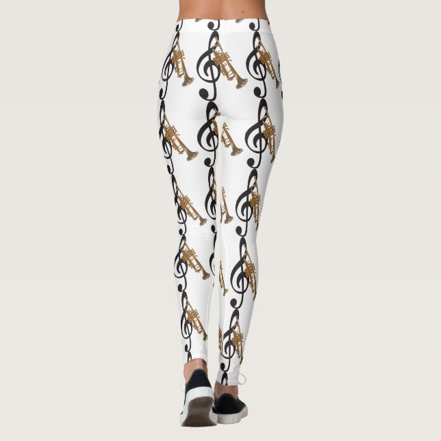 MUSIC Notes Piano Keyboards Guitar Leggings (Back)