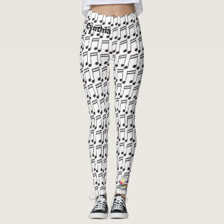 MUSIC Notes Piano Keyboards Guitar Leggings