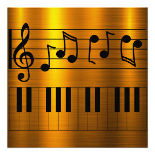 Music Notes Piano Keys Photo Print