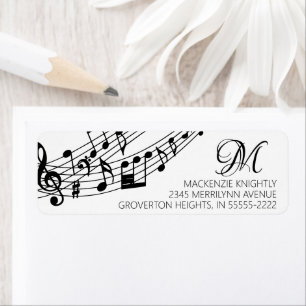 Music Notes Piano Monogram Custom Color