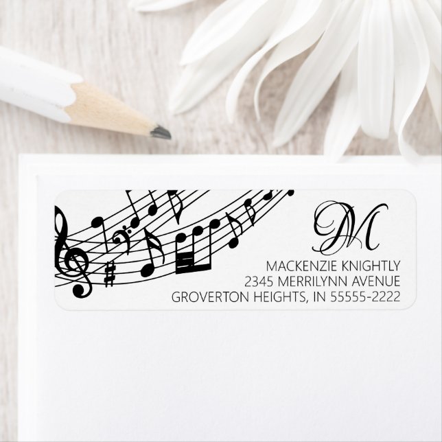 Music Notes Piano Monogram Custom Colour (Insitu)