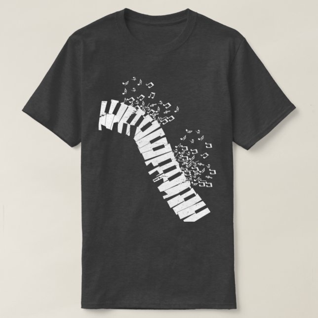 Music Notes Piano T-Shirt (Design Front)