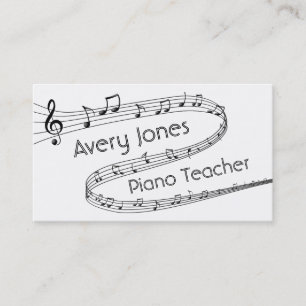 Music Notes Piano Teacher Business Card