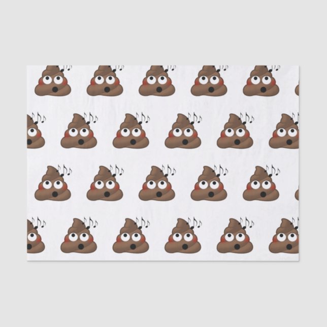 Music Notes Poop Emoji Tissue Paper (Front)
