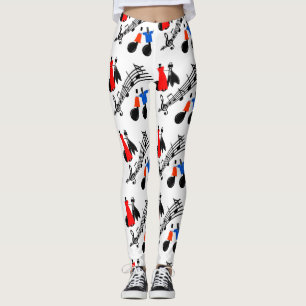 Music Notes Print Leggings Any Colour
