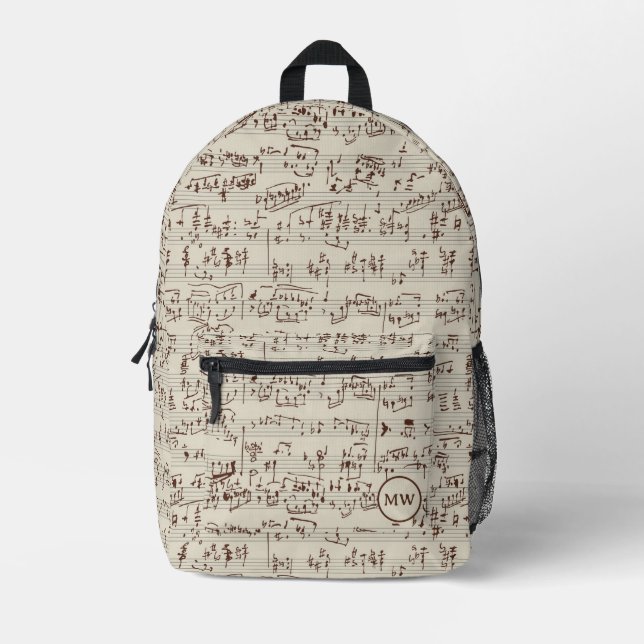 Music notes printed backpack (Front)