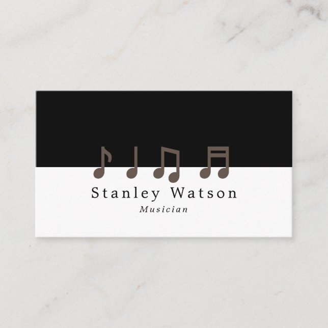 Music Notes, Professional Vocalist Business Card (Front)