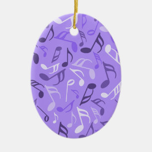 Music Notes Purple Ceramic Tree Decoration