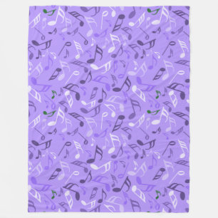 Music Notes Purple Fleece Blanket