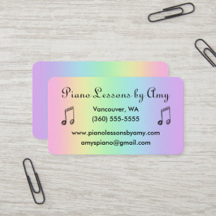 Music Notes Rainbow Business Cards