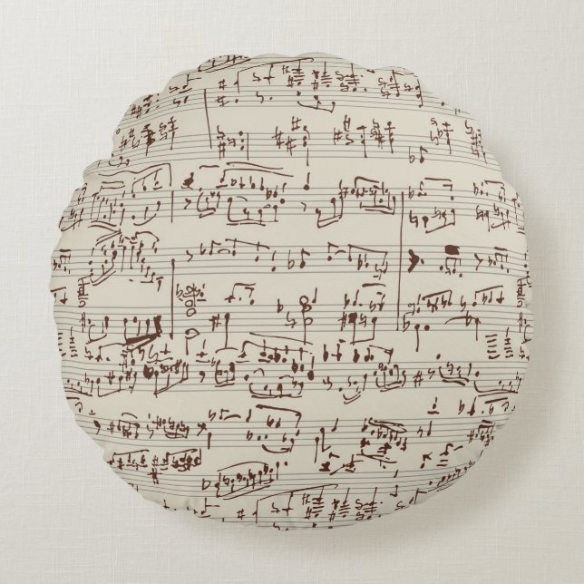 Music notes round cushion (Front)