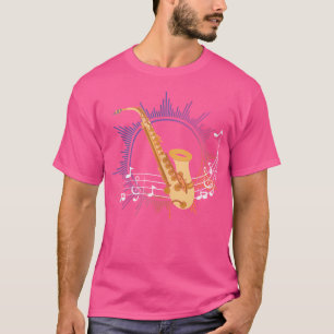 Music Notes Saxophone Player Saxophonist Jazz Saxo T-Shirt