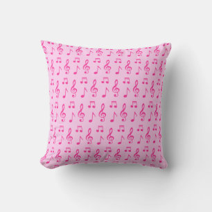Music Notes Seamless Pattern In Pink Tones Cushion