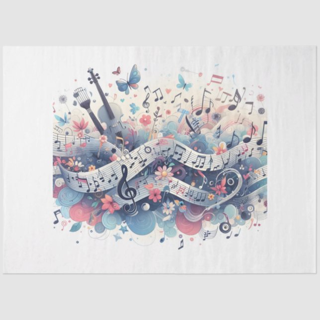 Music Notes Series Design 5 Tissue Paper (Front)