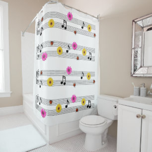 Music Notes Shower Curtain
