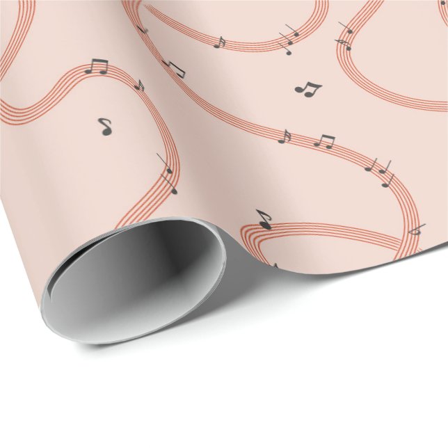 Music Notes Sign additional Pink Wrapping Paper (Roll Corner)