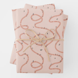 Music Notes Sign additional Pink Wrapping Paper Sheet