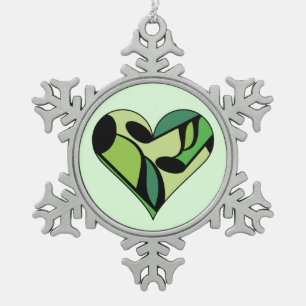Music Notes Snowflake Pewter Christmas Ornament