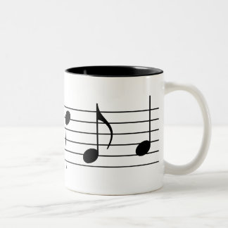 Music Notes & Staff Two-Tone Coffee Mug