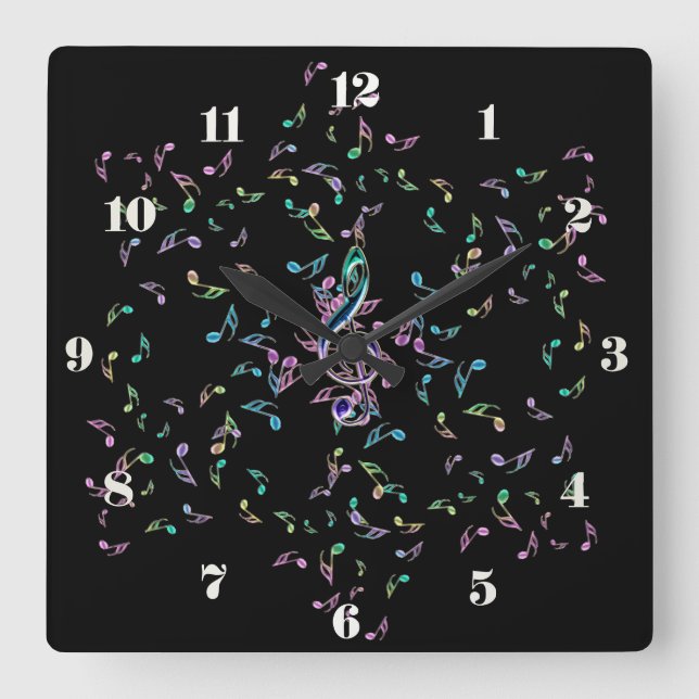 Music Notes Star Wall Clock (Front)