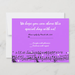 Music Notes Stars Bat Mitzvah Invitation REPLY